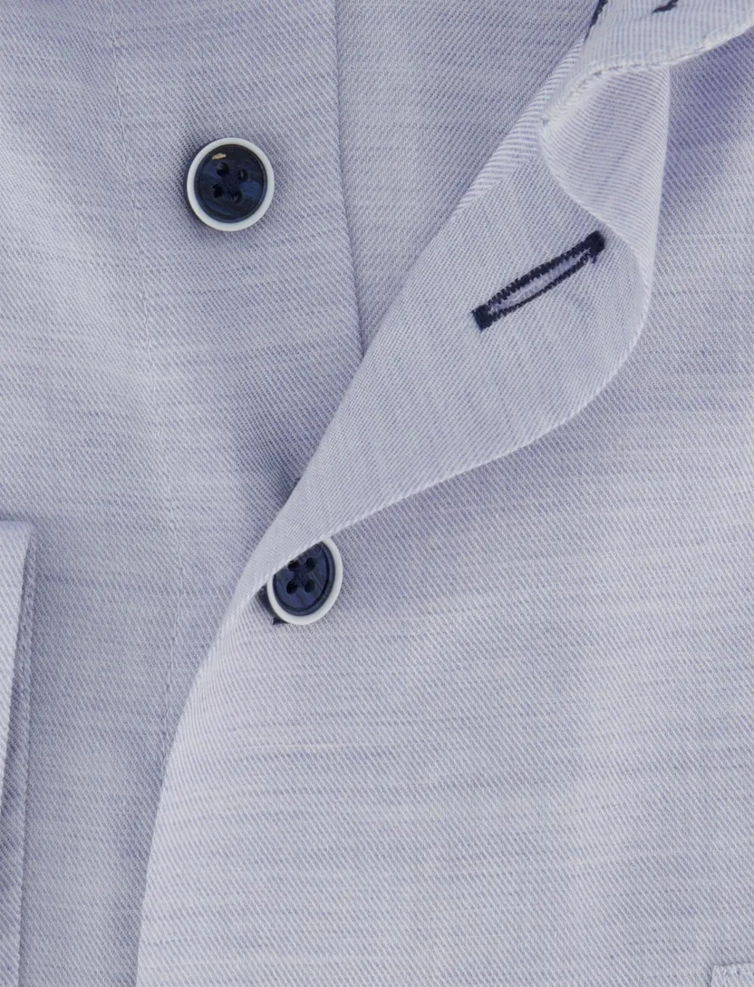 Overhemd blauw viscose Portofino enkele borstzak
