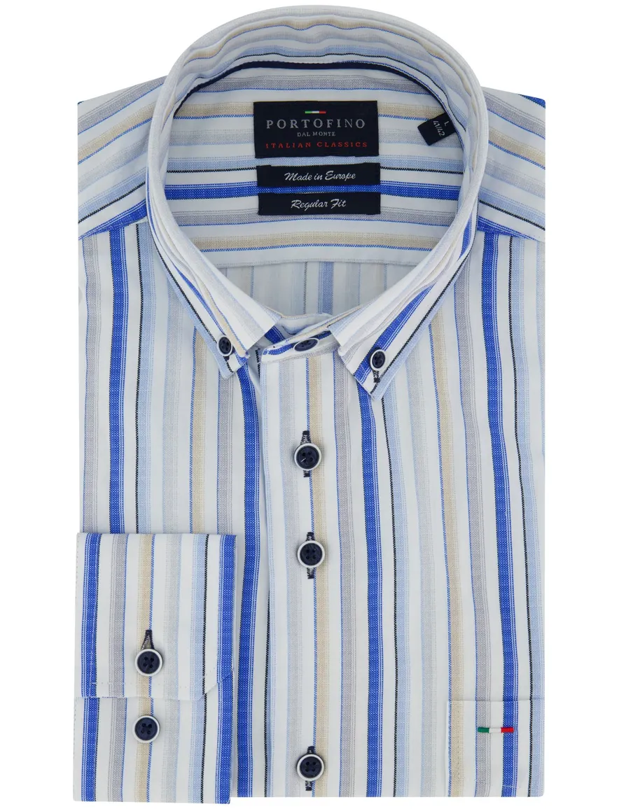 Portofino overhemd blauw strepen