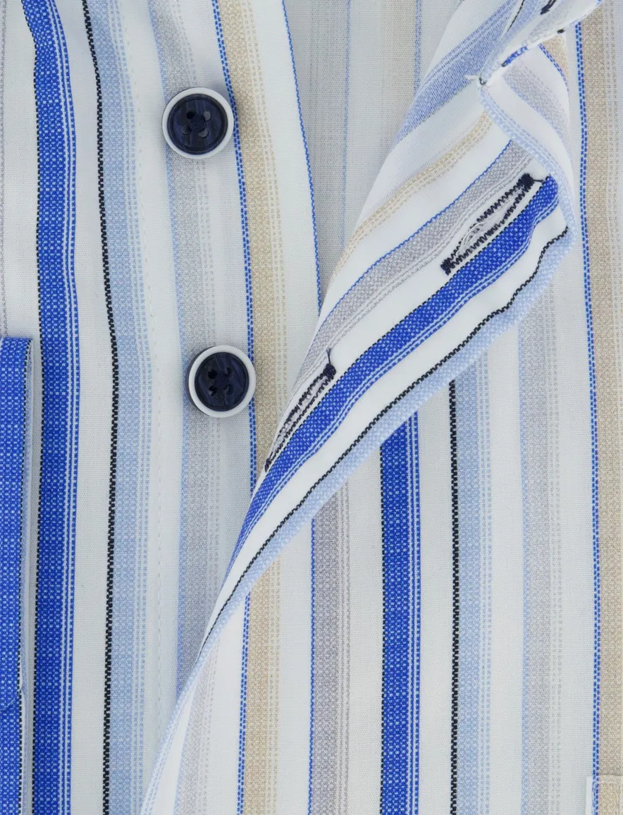 Portofino overhemd blauw strepen