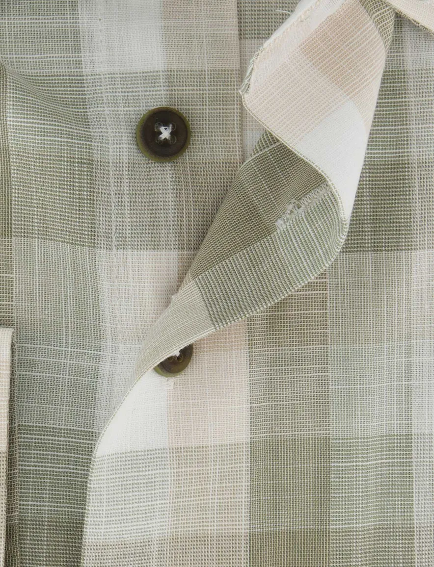 Groen geruit overhemd Portofino button down boord casual