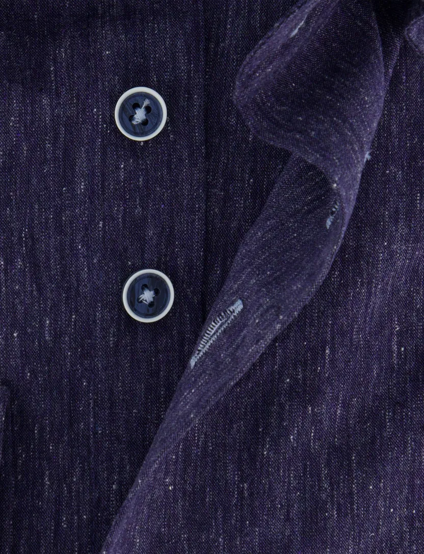 Overhemd Portofino linnenblend navy melange
