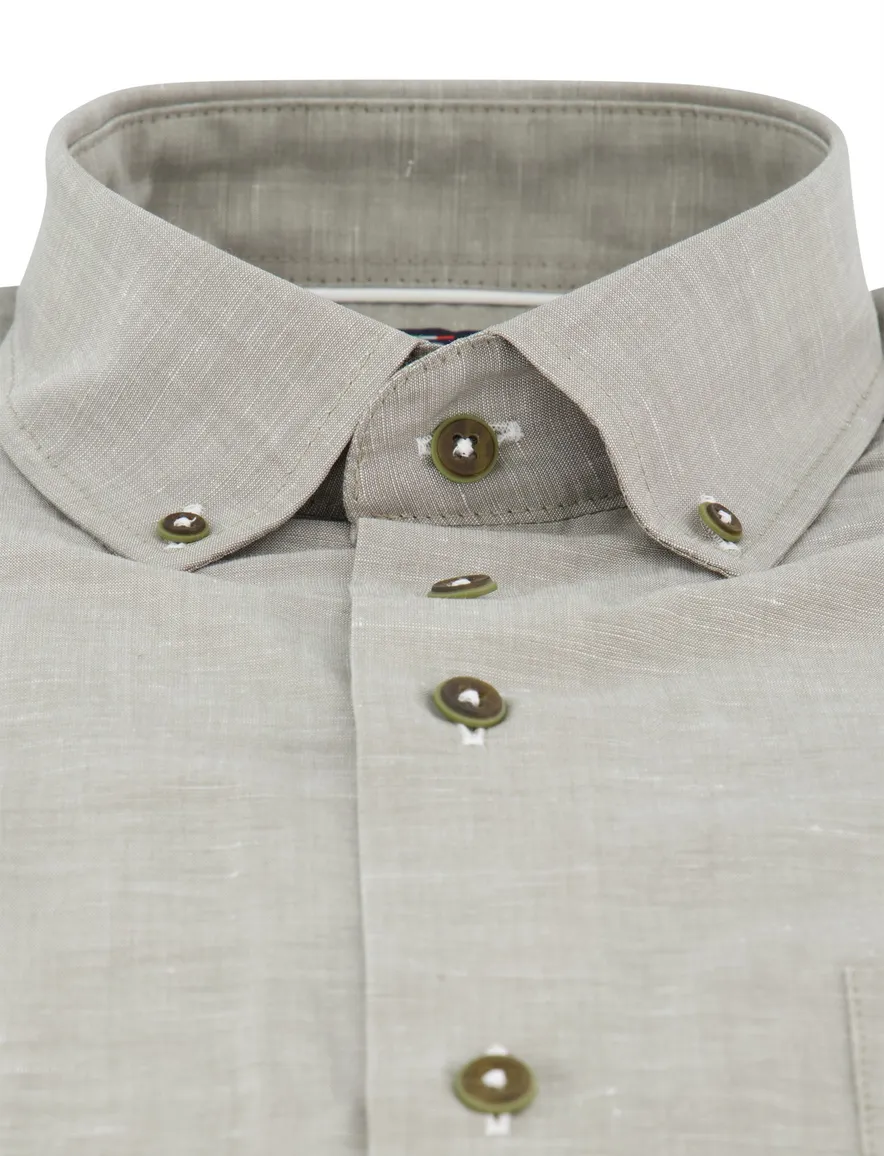 Groen portofino overhemd wijde fit button down boord