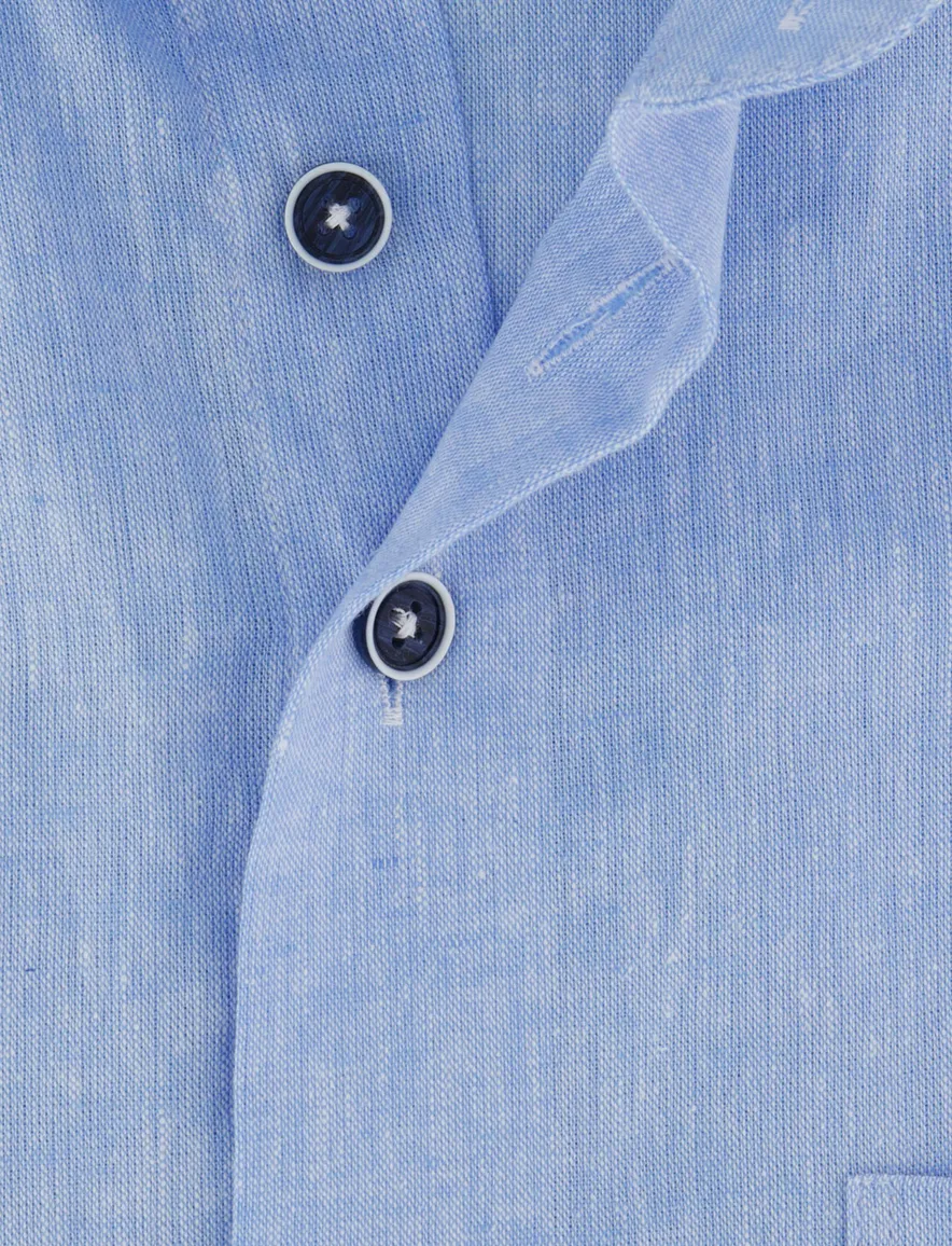 Portofino overhemd korte mouw helderblauw