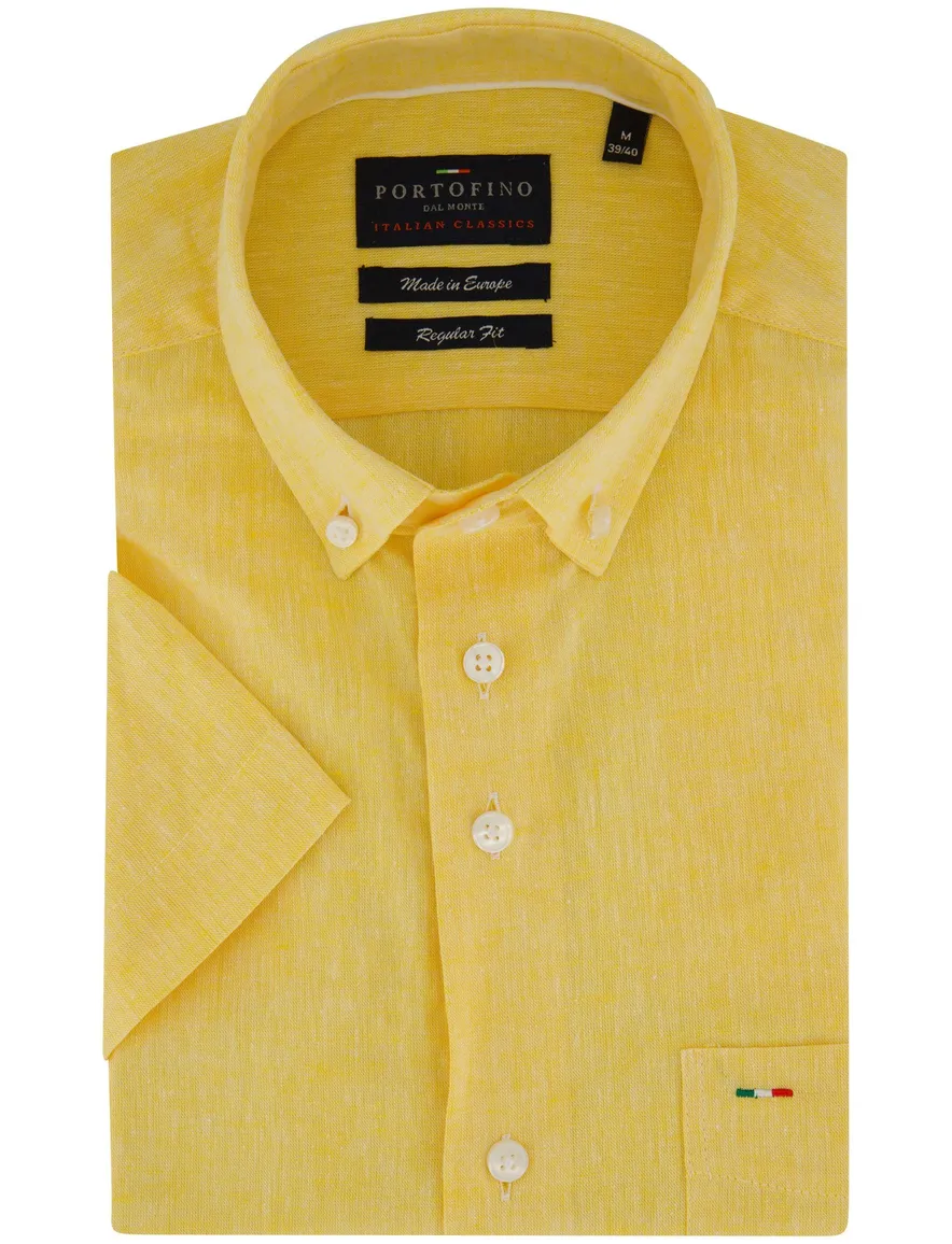 Portofino overhemd geel Regular Fit