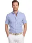 Portofino overhemd blauw geruit korte mouw