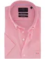 Overhemd korte mouw geruit Portofino Regular Fit roze