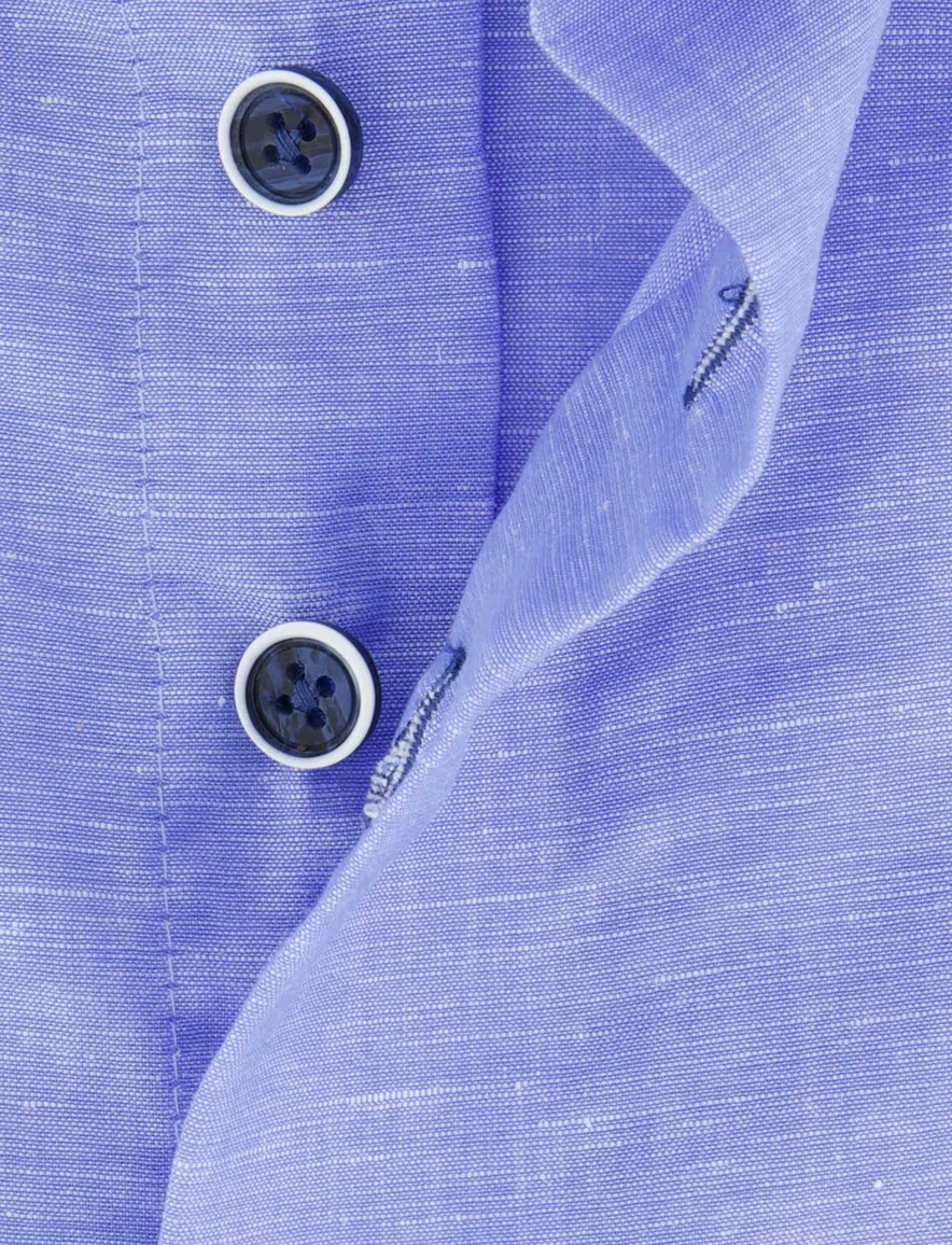 Portofino Regular Fit overhemd blauw linnen