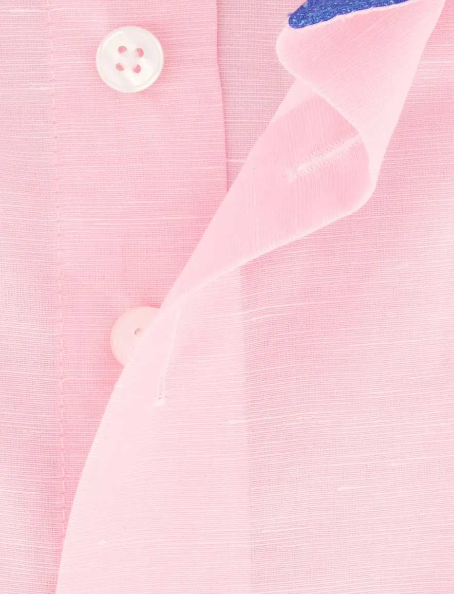 Portofino Regular fit overhemd roze linnen