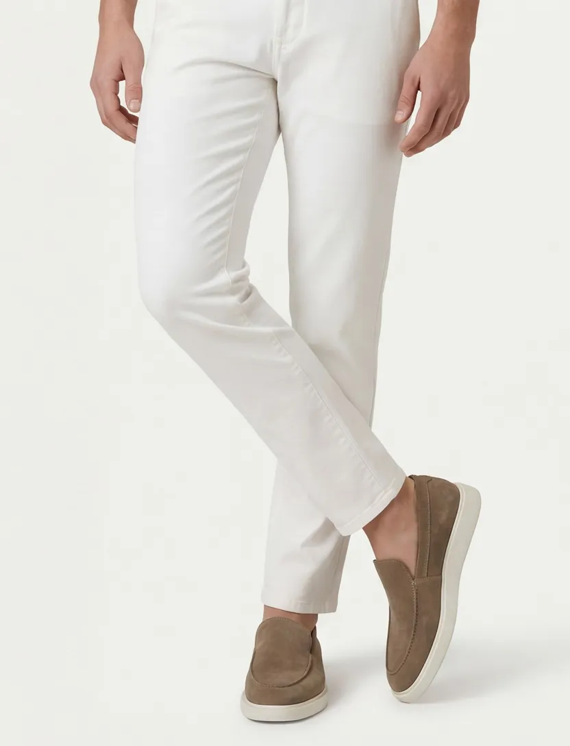 loafers Melik beige leer suede effen