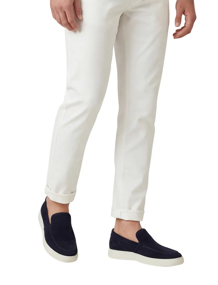 loafers Melik donkerblauw leer suede effen