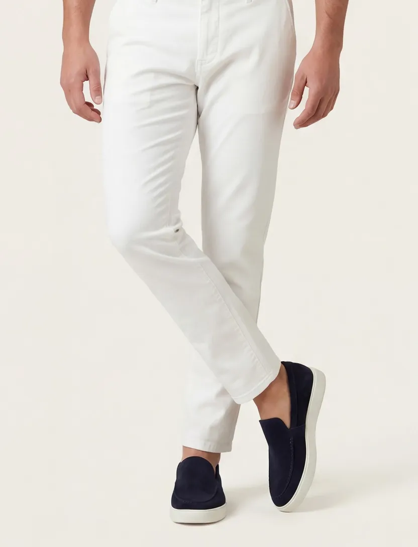 loafers Melik donkerblauw leer suede effen