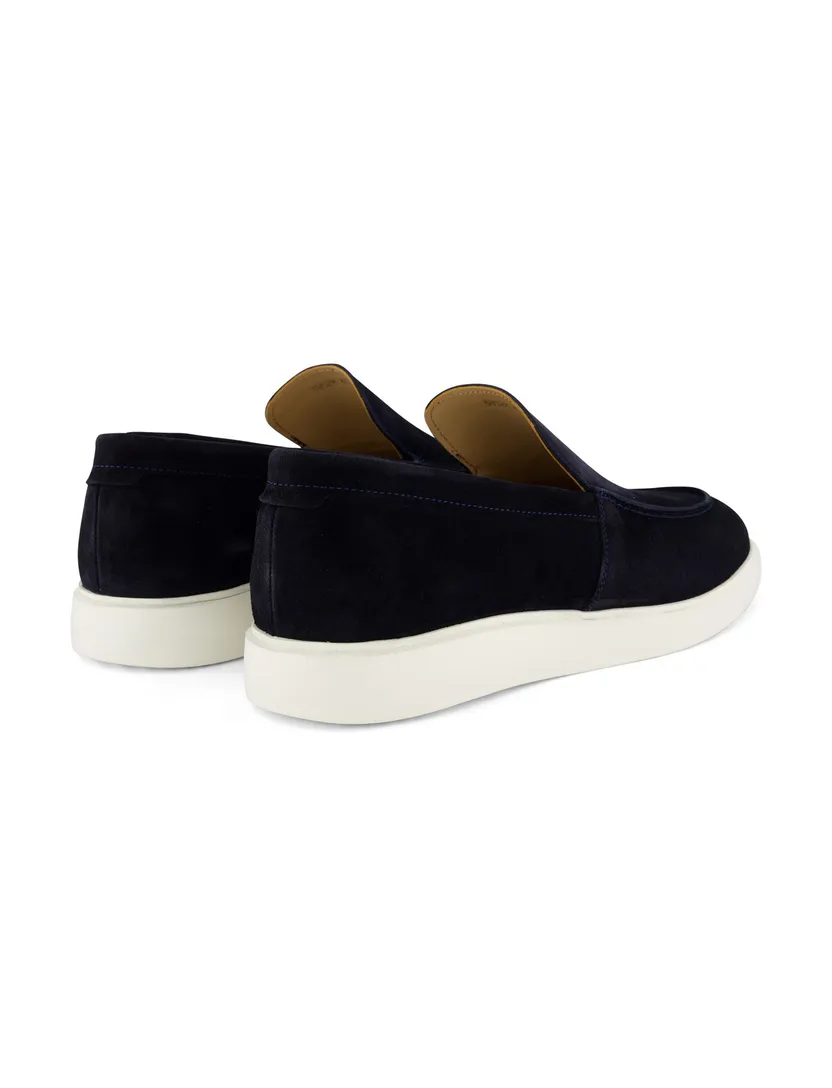 loafers Melik donkerblauw leer suede effen