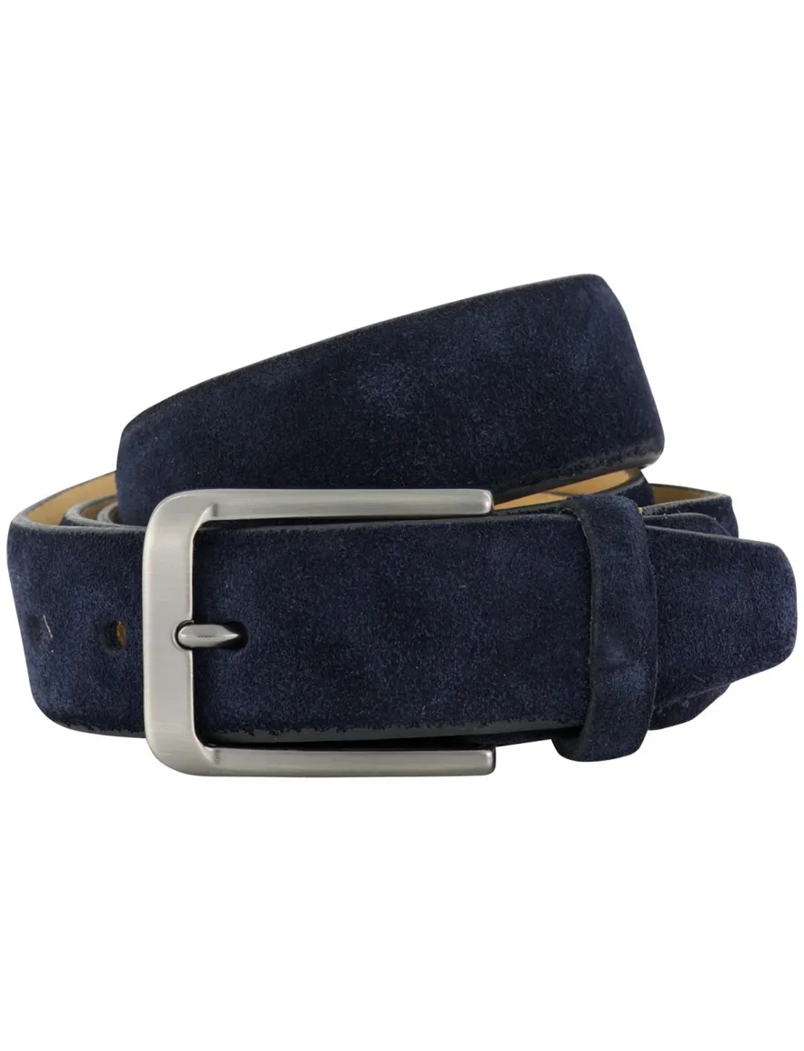 Melik donkerblauw suede riem