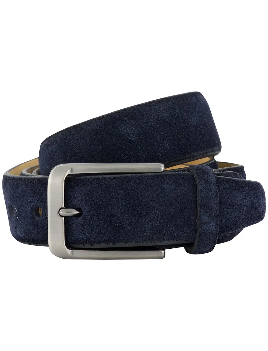 Melik riem suede donkerblauw