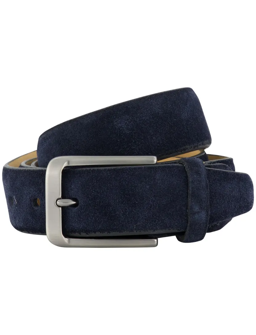 Riem Melik donkerblauw suede