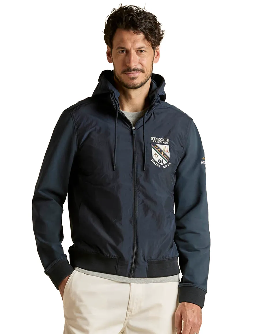 tussenjas Aeronautica Militaire met afneembare capuchon navy