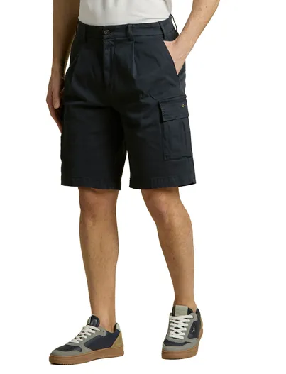 Aeronautica Militare Donkerblauwe korte broek Aeronautica Militare cargo slim fit