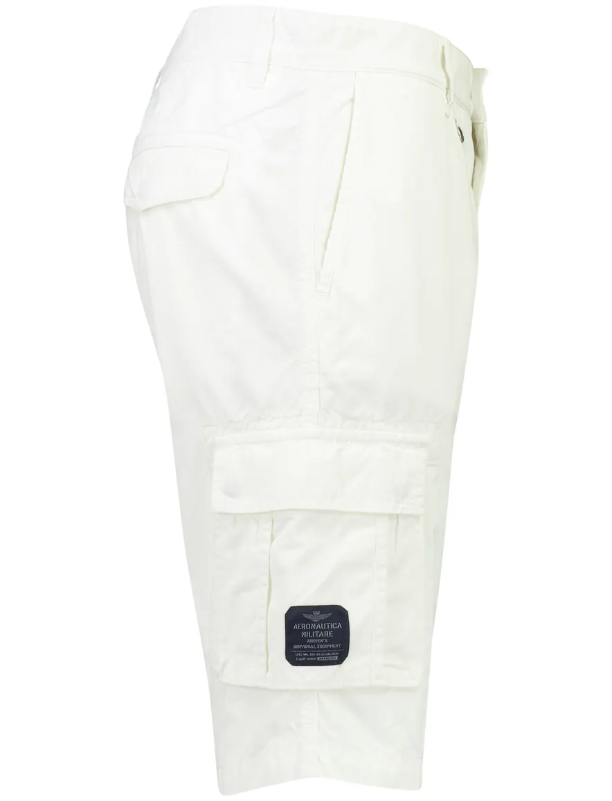 Witte bermuda Aeronautica Militare cargo slim fit