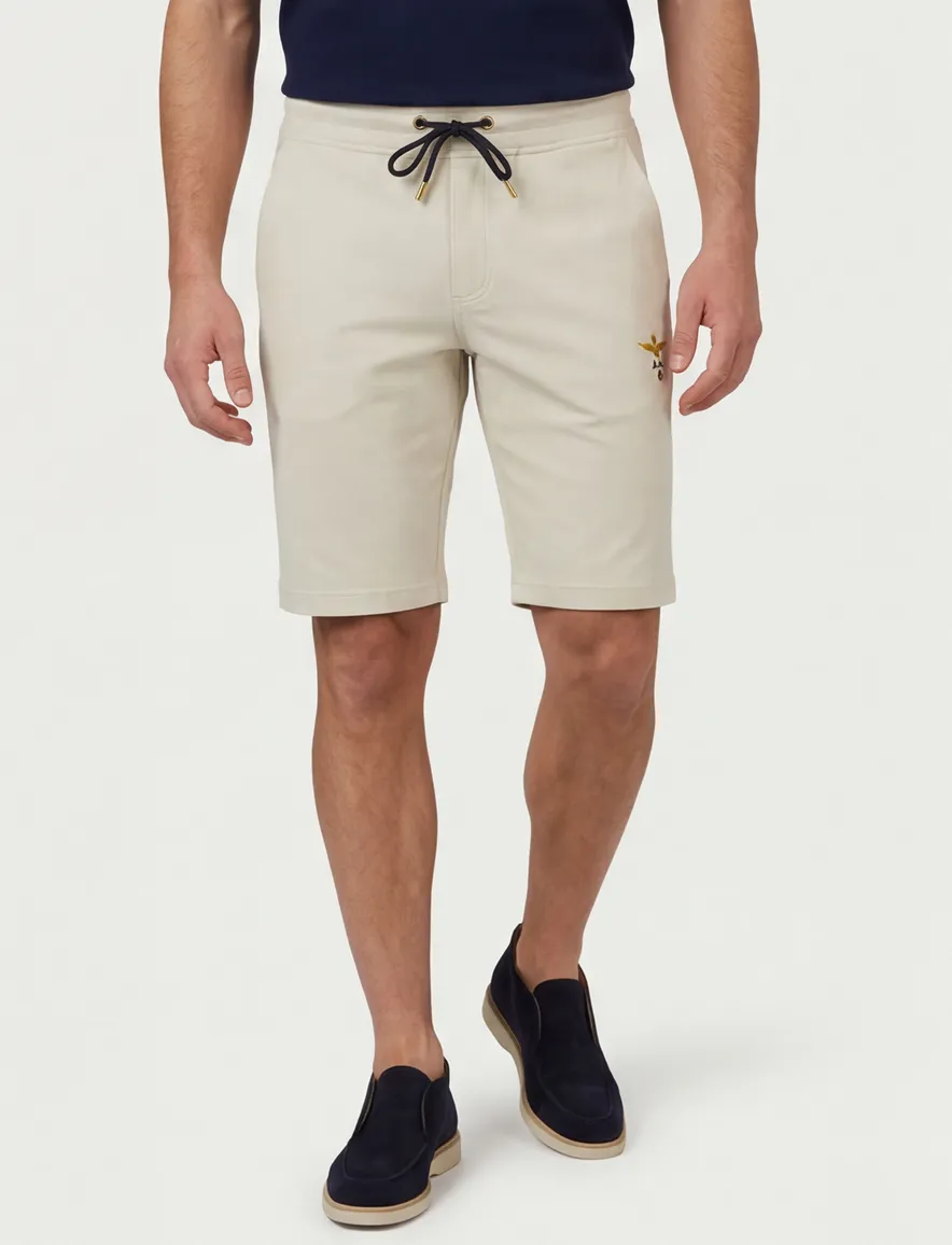 beige bermuda Aeronautica Militaire normale fit