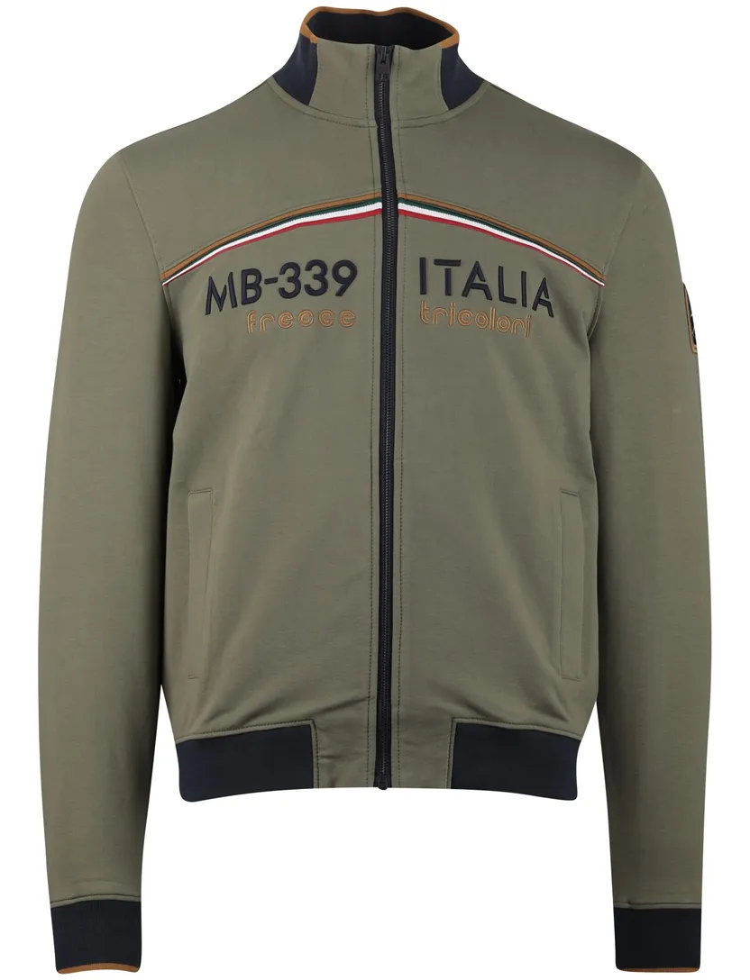 vest Aeronautica Militaire groen opdruk tekst rits