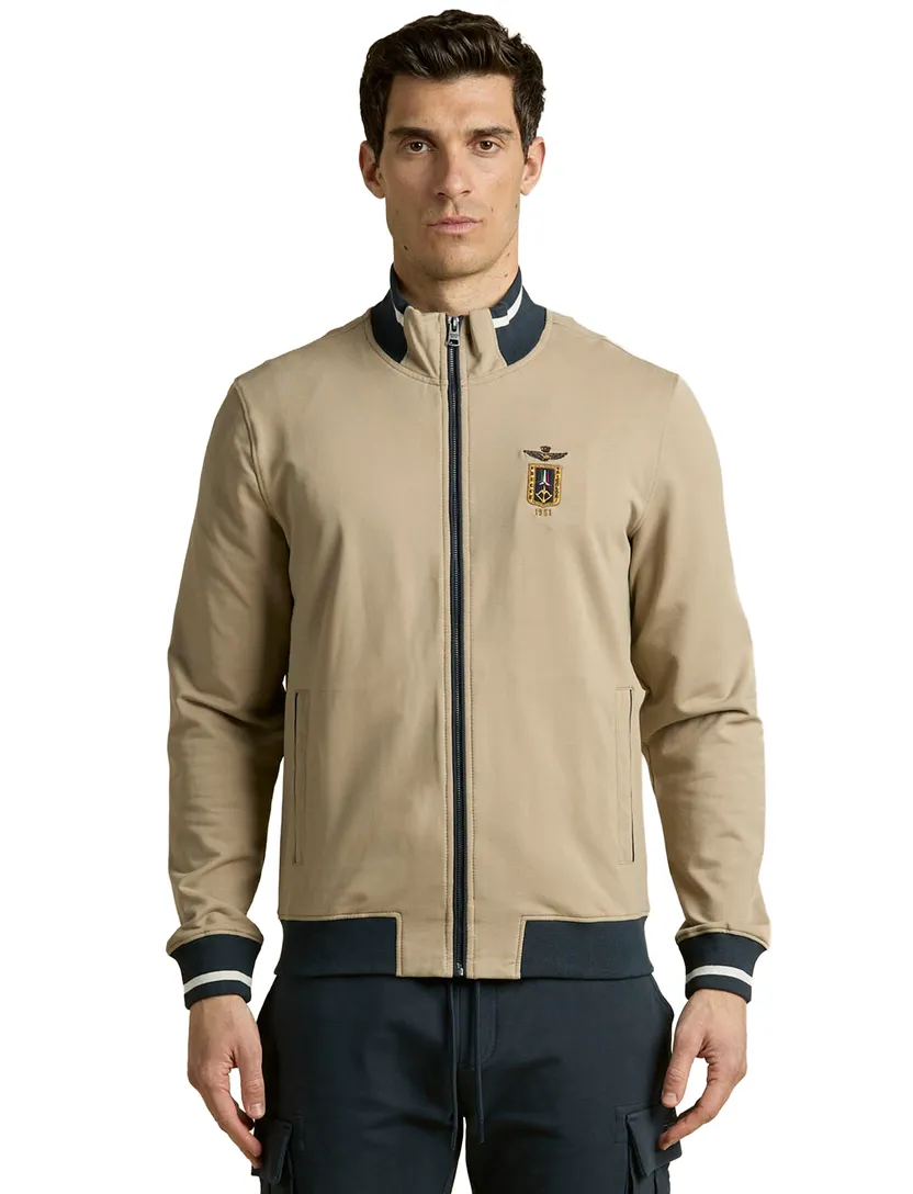 Sweatvest Aeronautica Militare beige normale fit