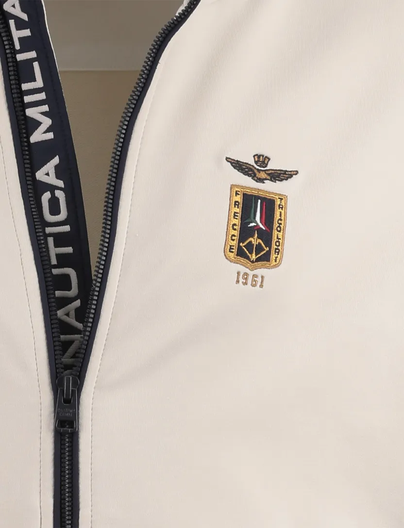 vest Aeronautica Militaire creme zwarte details normale fit rits