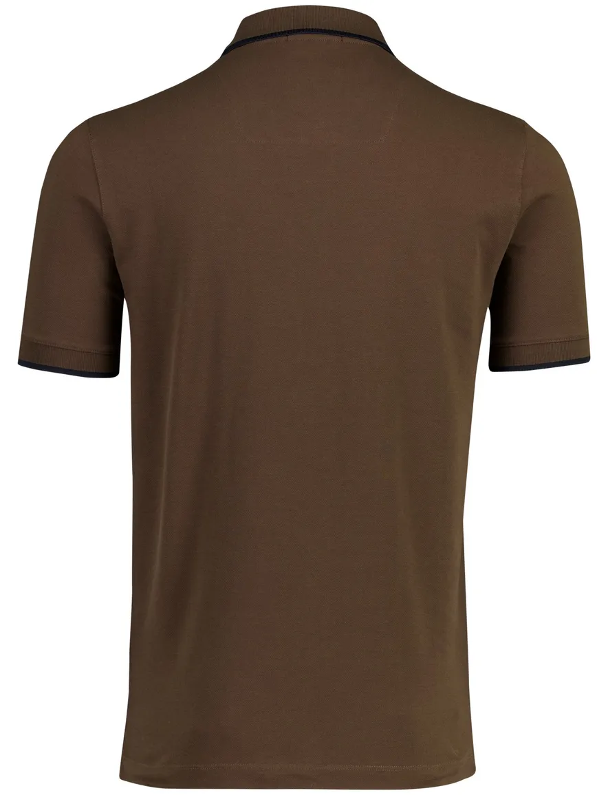 Aeronautica Militaire polo regular fit bruin 3 knoops