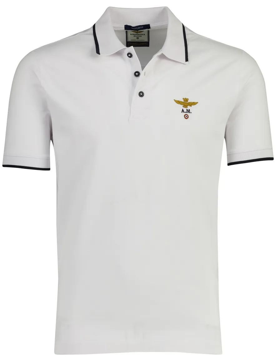 Aeronautica Militare Polo wit regular fit