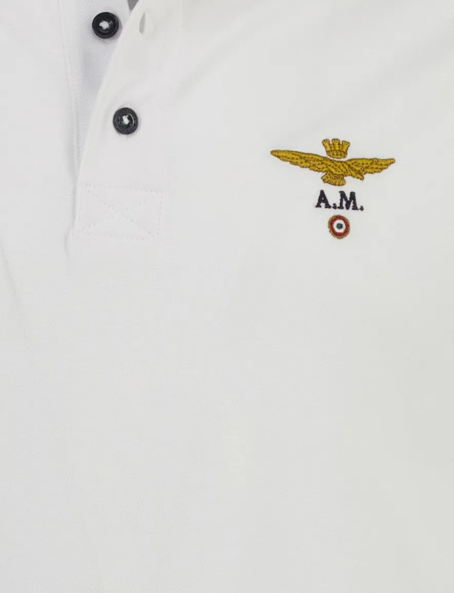 Aeronautica Militare Polo wit regular fit
