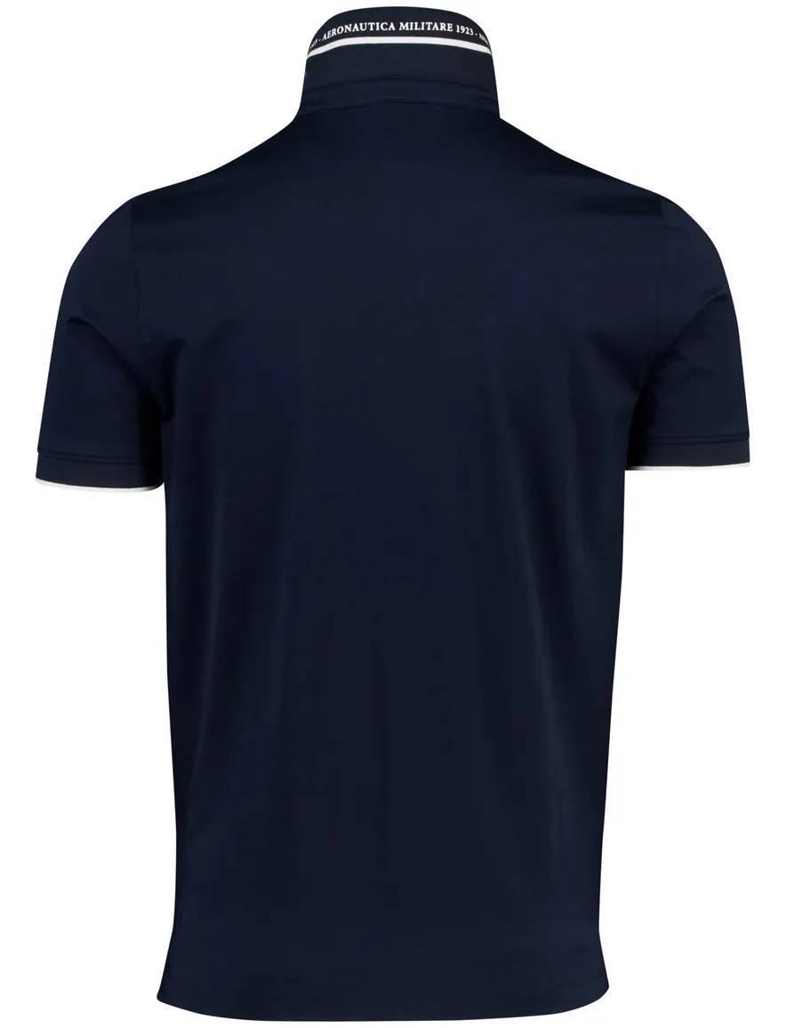 Korte mouwen polo donkerblauw Aeronautica normale fit