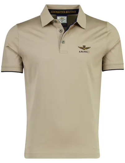 Aeronautica Militare Bruine aeronautica poloshirt khaki normale fit