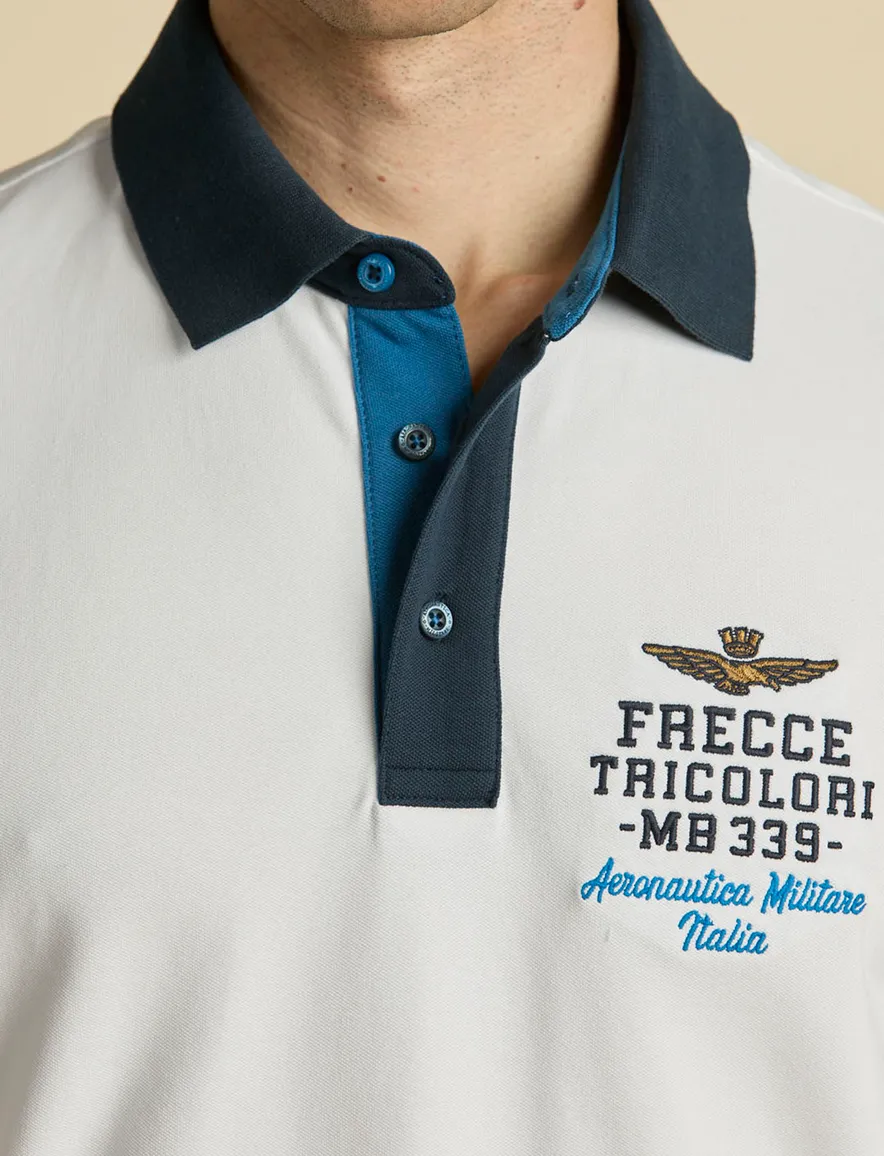 witte polo Aeronautica Militaire 3 knoops