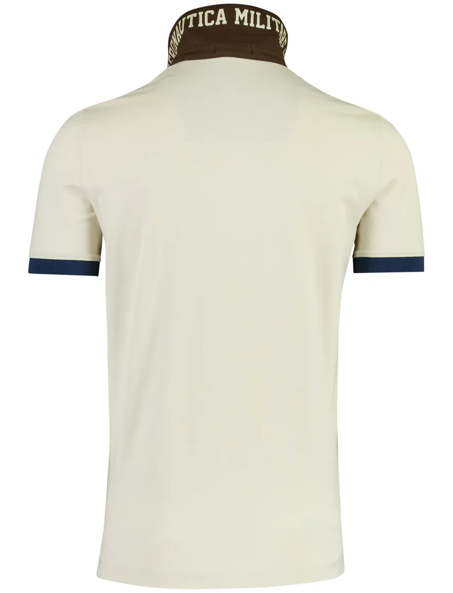 Creme poloshirt korte mouw Aeronautica Militaire