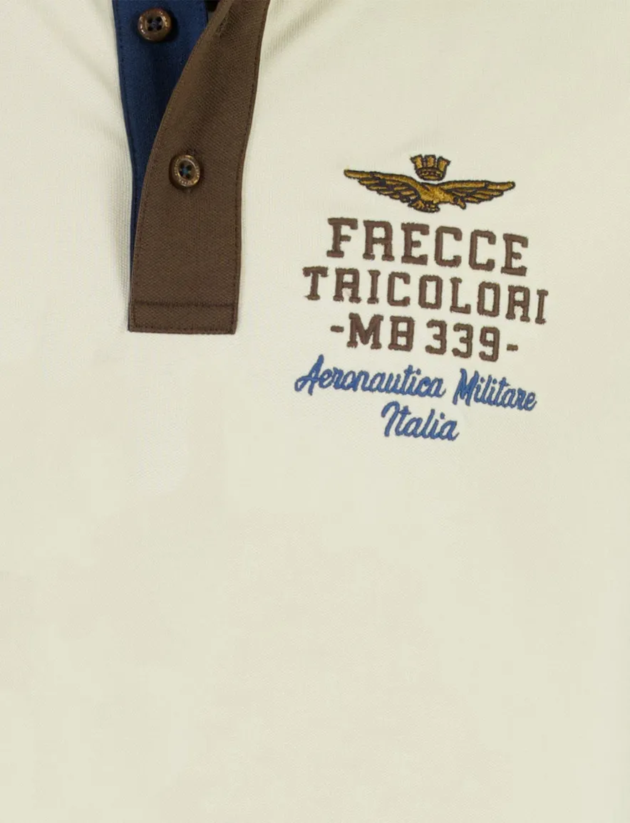 Aeronautica Militare polo ecru Regular Fit