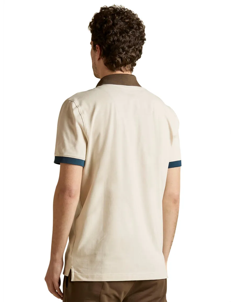 Creme poloshirt korte mouw Aeronautica Militaire