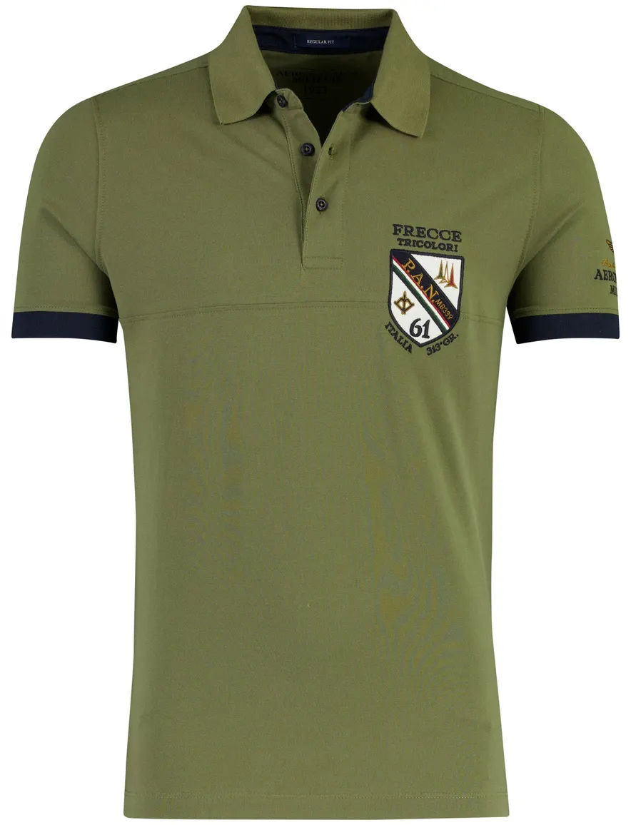 Aeronautica Militare polo groen Regular Fit