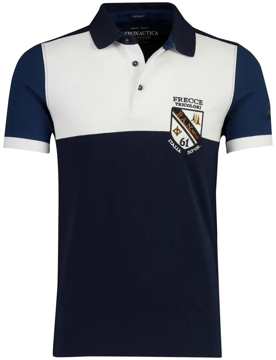 Aeronautica Militaire polo donkerblauw en wit