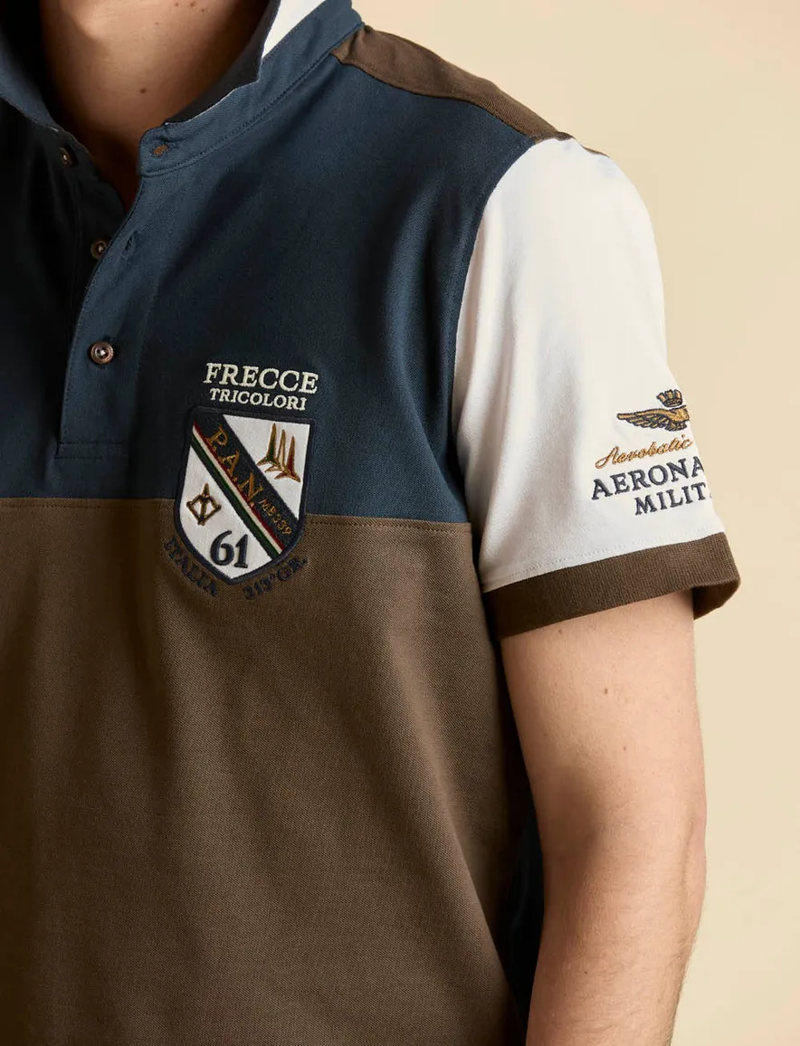 Aeronautica Militaire polo donkerblauw en wit