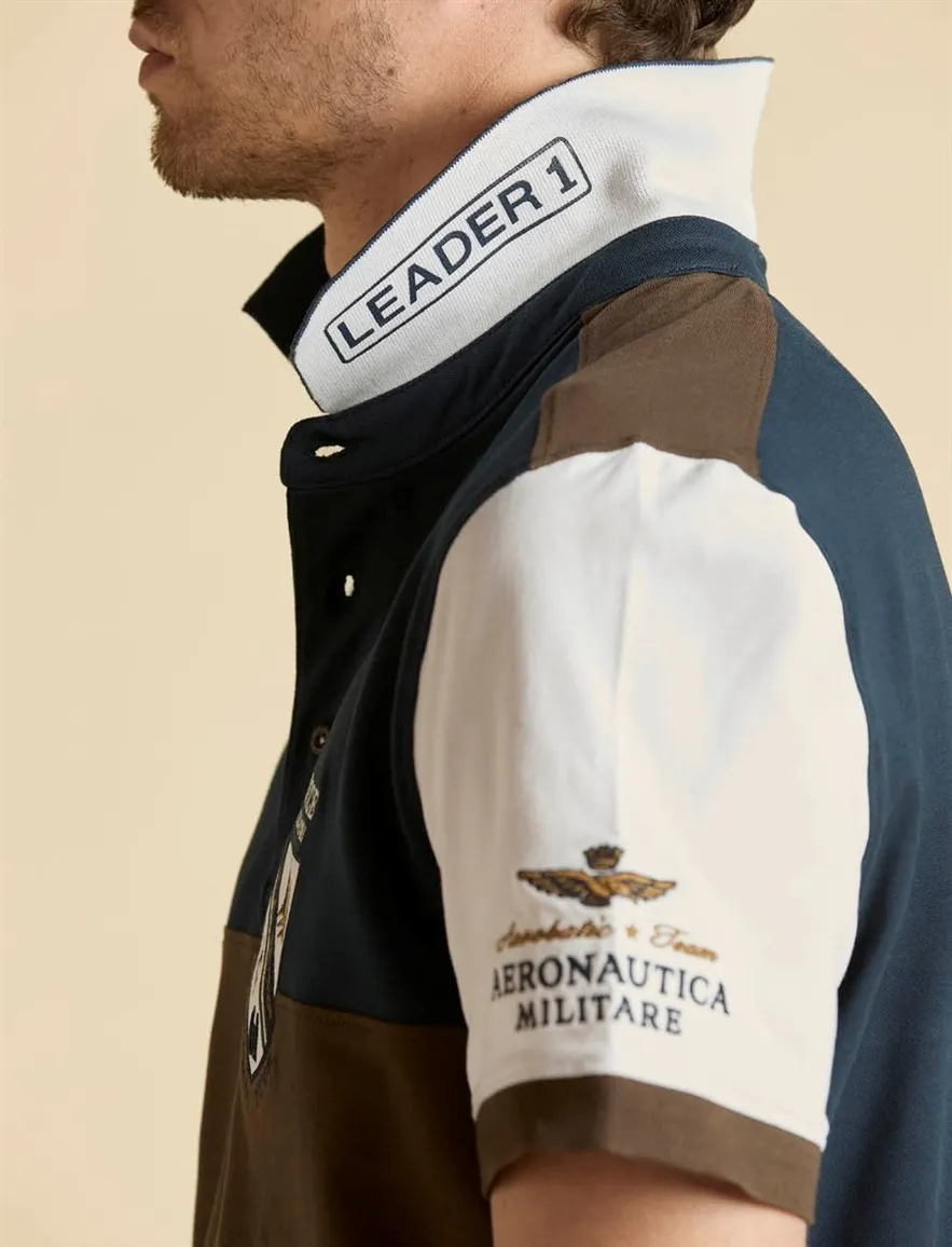 Aeronautica Militaire polo donkerblauw en wit