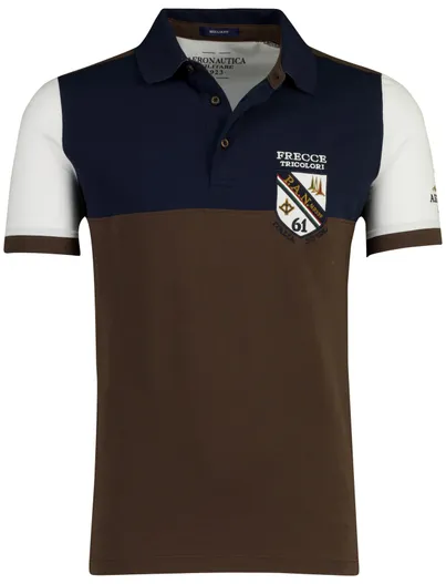 Aeronautica Militare Aeronautica Militaire polo donkerblauw met logo op arm