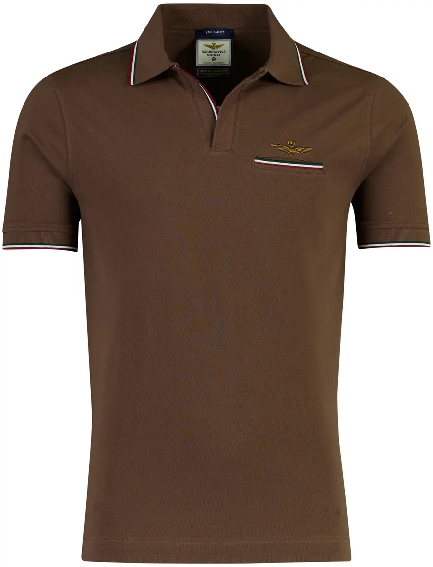 Aeronautica Militare polo bruin Regular Fit