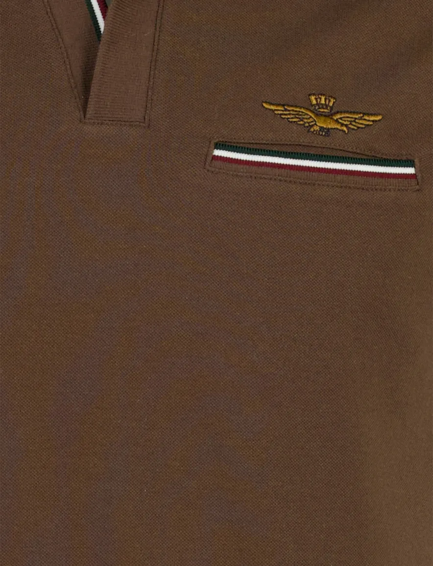 Aeronautica Militare polo bruin Regular Fit