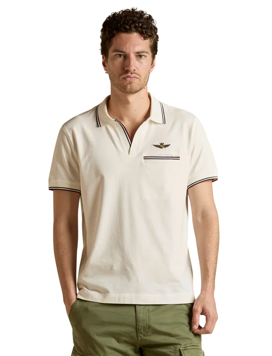 Aeronautica Militare polo ecru Regular Fit