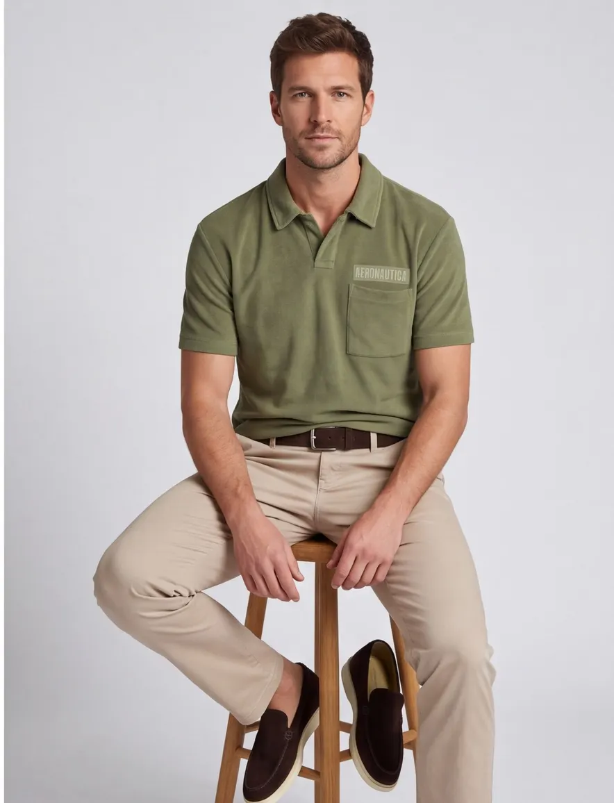 Aeronautica Militare Polo groen comfort fit