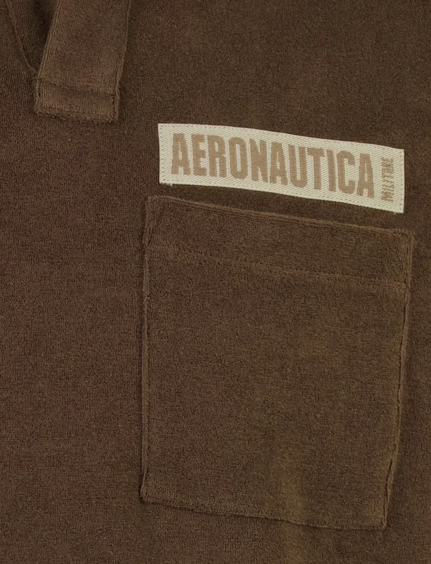 Aeronautica Militaire poloshirt comfort fit bruin