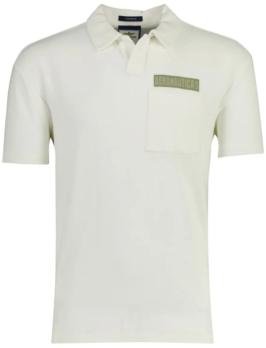 Aeronautica Militaire poloshirt comfort fit badstof off white