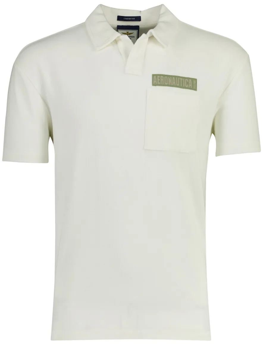 Aeronautica Militarepolo wit met borstzak