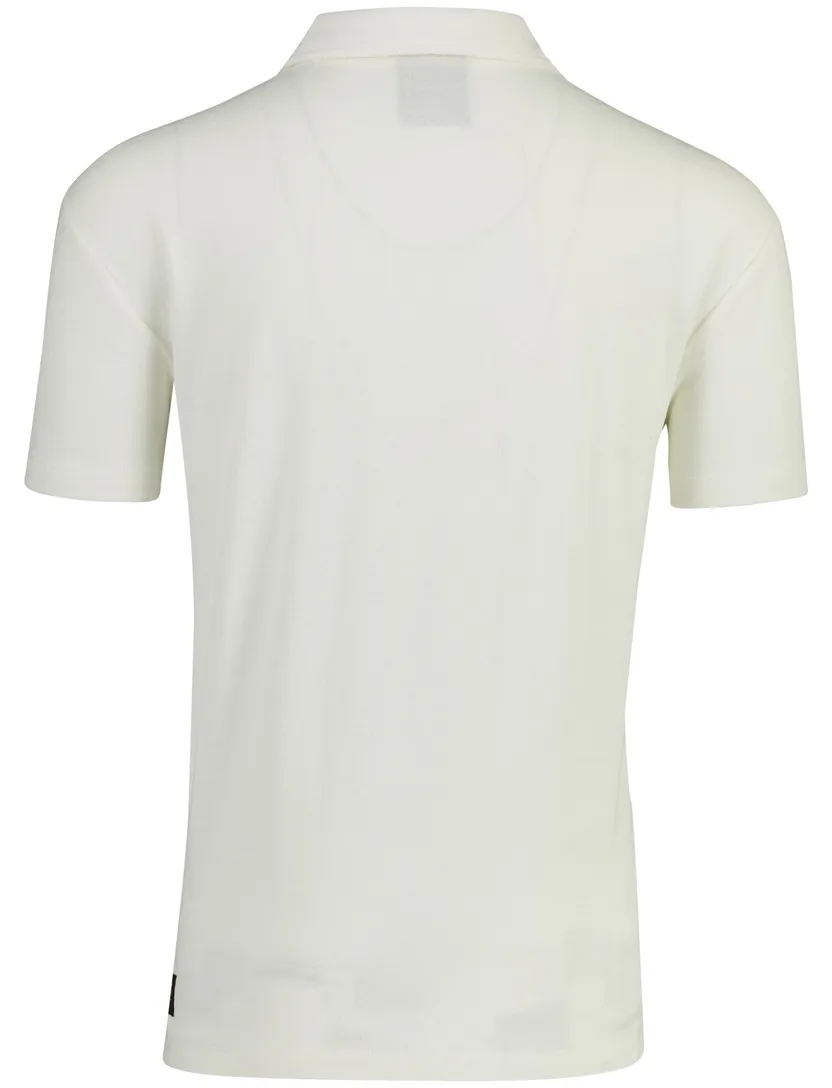 Poloshirt Aeronautica Militaire badstof off white v hals