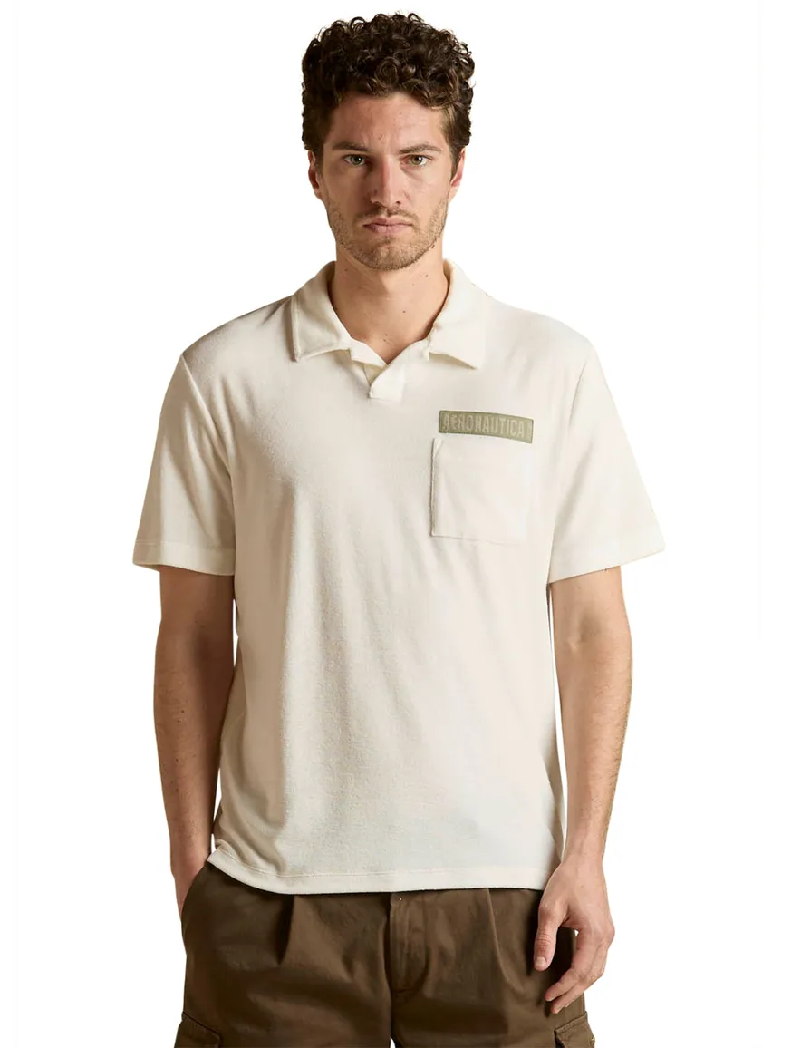 Aeronautica Militarepolo wit met borstzak