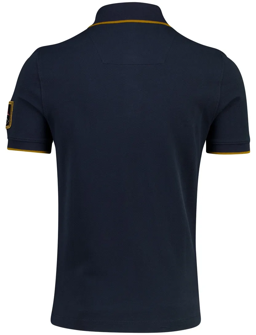 Poloshirt aeronautica normale fit met opdruk donkerblauw